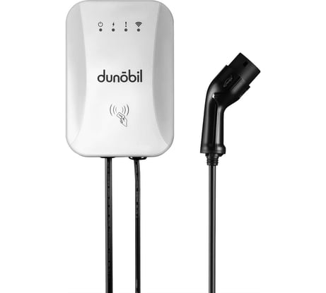 Зарядная станция в настенном/на стойке исполнении Dunobil Power Heim Weiss Serie 1-phase 3.5kW 16A Type 2 Wire. 1 Фаза 220 Вольт, 3,5kW, 16А Type 2 Интегрированый Провод LPSUDJC