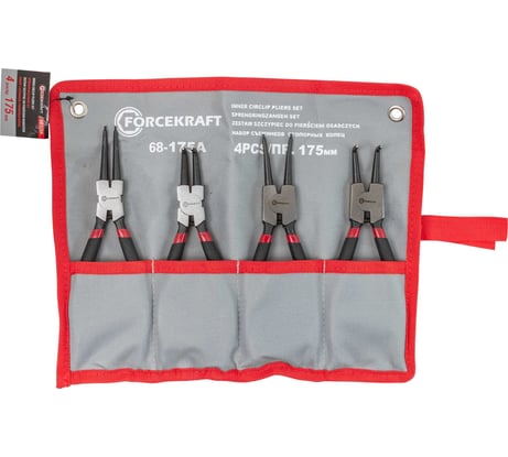 Набор съемников стопорных колец Forcekraft 4пр. (175мм) на полотне FK-68-175A(52468)