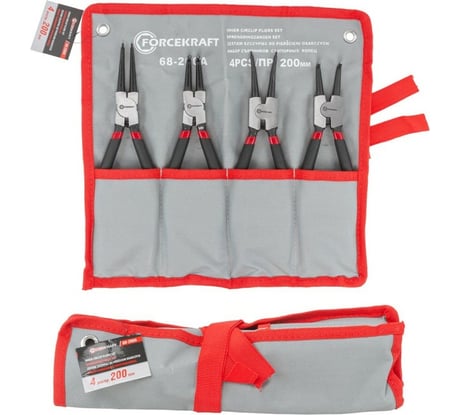 Набор съемников стопорных колец Forcekraft 4пр. (l-200мм), на полотне FK-68-200A(52473)