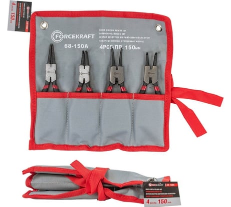 Набор съемников стопорных колец Forcekraft 4пр. (l-150мм), на полотне FK-68-150A(52463)