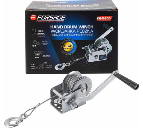Барабанная ручная лебедка Forsage г/п 360кг F-KB-S-800 52424
