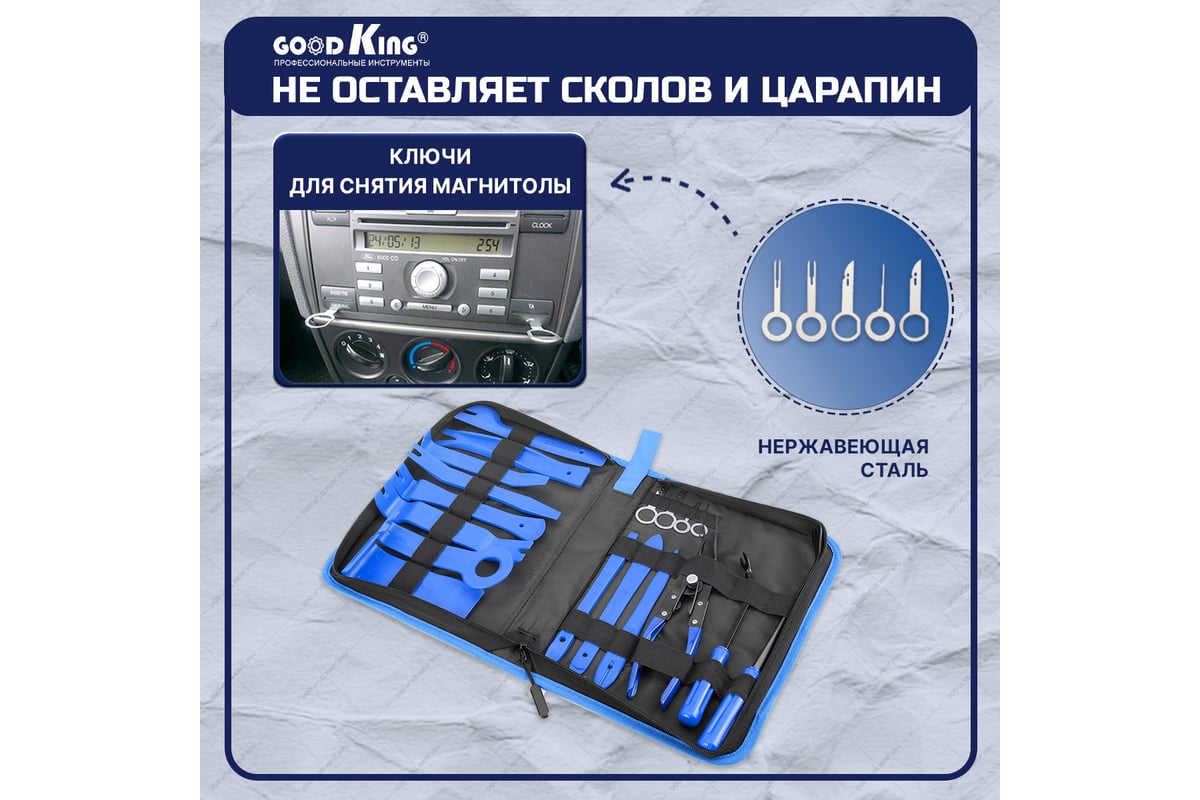 Набор съемников для демонтажа облицовочных панелей GOODKING NS-10019 ...
