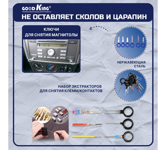 Набор съемников для демонтажа панелей облицовки GOODKING 40 предметов NS-10040