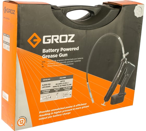 Электрический шприц для смазки с аккумулятором Groz BPGG/19/EU GR47201