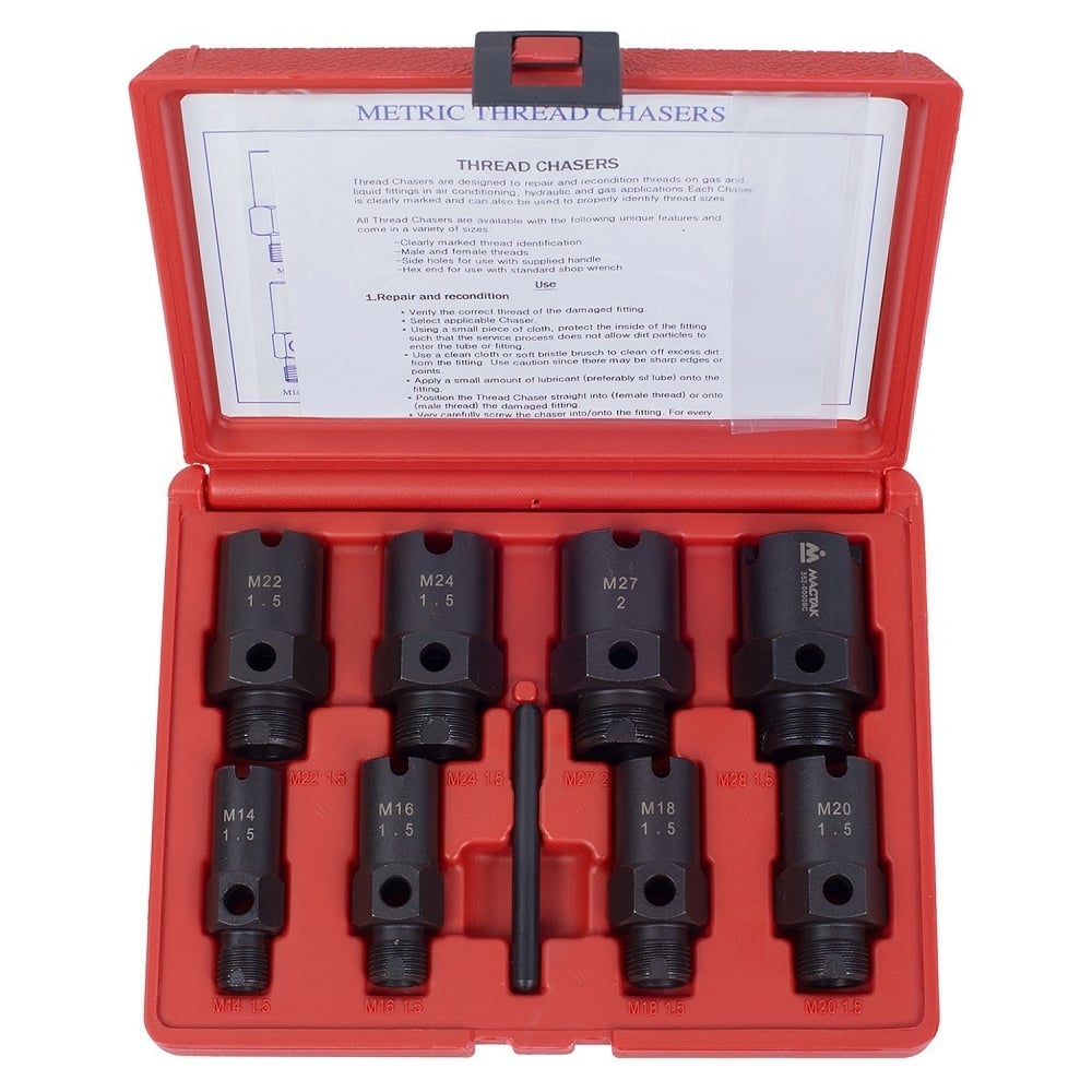 Набор для восстановления резьбы на колёсных шпильках, кейс, 9шт МАСТАК ...
