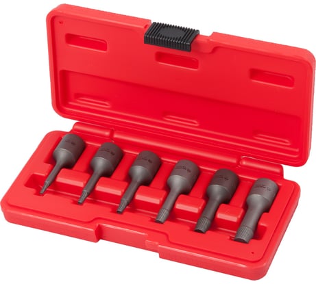 Набор экстракторов под вороток 3/8" 2, 3, 4, 6, 8, 10мм, кейс, 6шт МАСТАК 109-10006