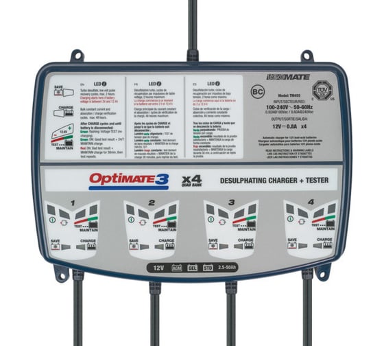 Зарядное устройство Optimate 3 QUAD BANK TM454 (4x0.8A, 12V)