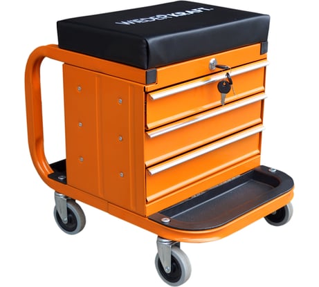 Ремонтный табурет на колесах с 3 инструментальными ящиками WIEDERKRAFT WDK-65862
