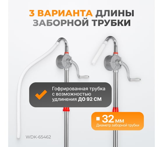 Ручной роторный насос для бочек WIEDERKRAFT WDK-65462