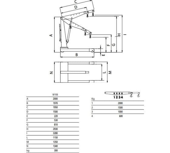 Нескладной гаражный кран с двухтактным насосом Werther W106