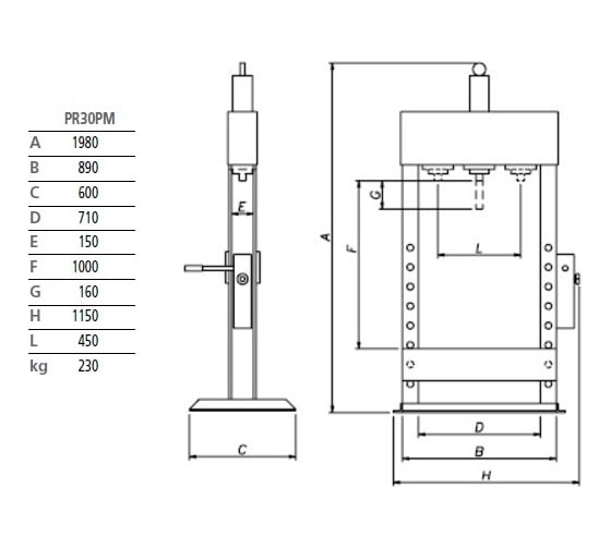 Гидравлический ручной пресс 30 т Werther PR30/PM