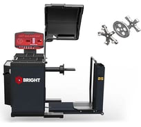 Балансировочный стенд для колес BRIGHT г/а +адаптеры+конуса, пневмоподъемник колес В0000000198265