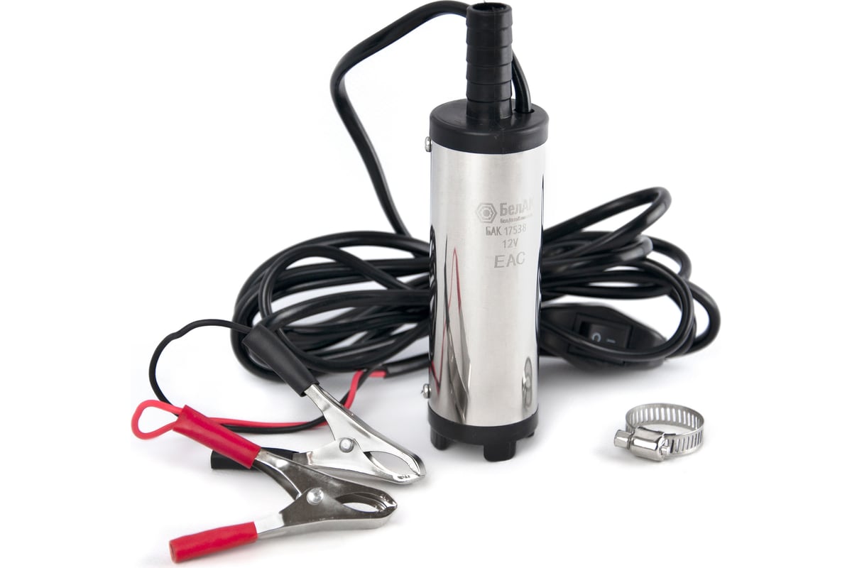 Погружной насос перекачки топлива (несъёмный фильтр, 12V, D38) БелАК ...