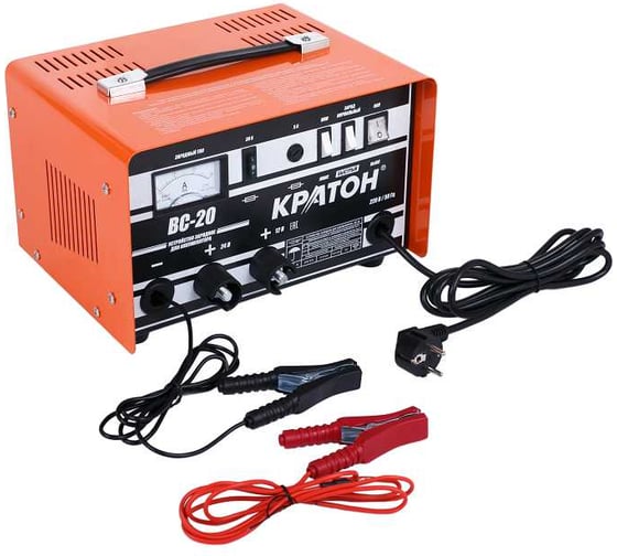 Зарядное устройство для аккумулятора BC-20 220В, 290/520W, 12/24V Кратон 3 06 01 005