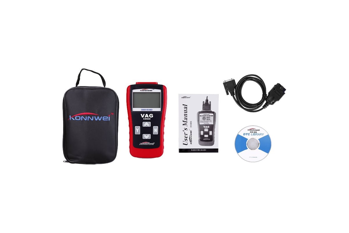 Автосканер Вымпел Konnwei KW 809 VW/AUDI OBD2/EOBD/CAN/VAG 3064 - выгодная  цена, отзывы, характеристики, фото - купить в Москве и РФ