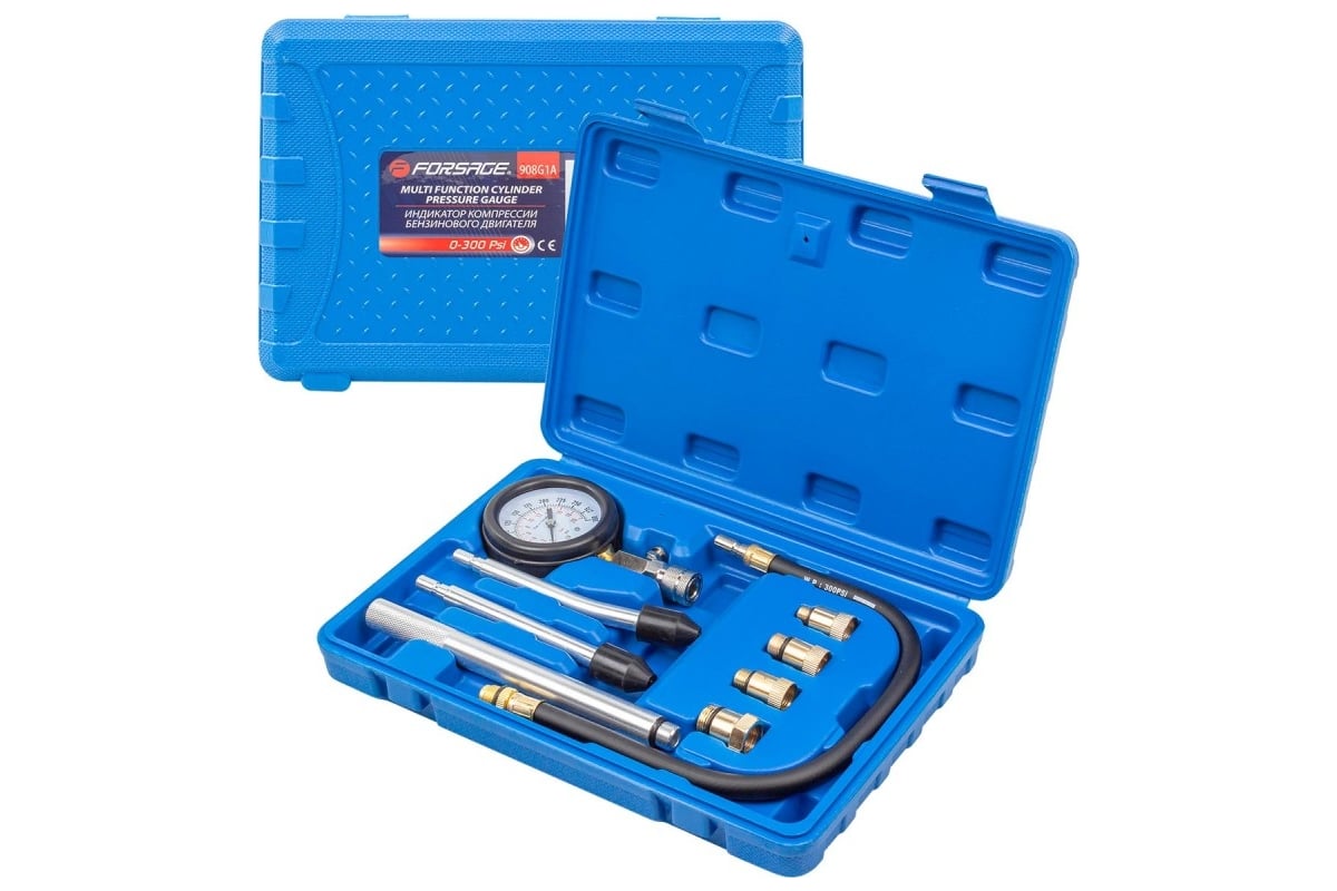 Индикатор компрессии бензинового двигателя Forsage profi 8пр., 0-21bar ...