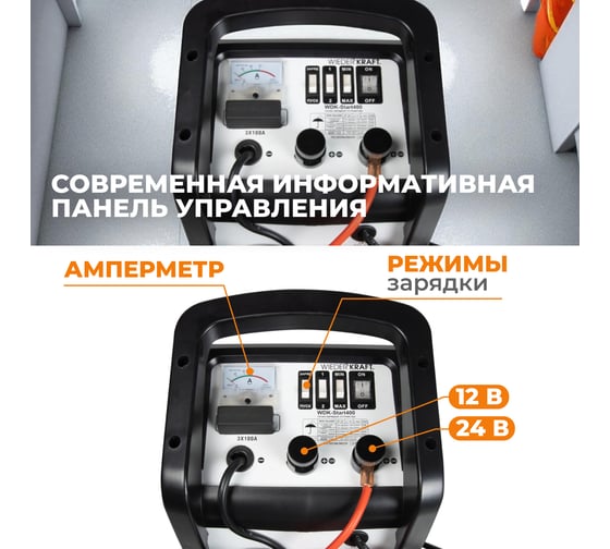 Пуско-зарядное устройство (трансформаторное, для аккумуляторов до 700Ач) WIEDERKRAFT WDK-Start400