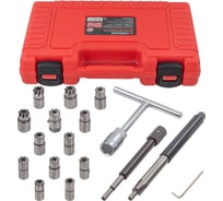 Набор фрез для чистки и восстановления посадочных мест дизельных форсунок Forsage 17пр, 14x14,15,5x15,5,17x17,15x19,17x17,5,17x19,17x19,5,17x20,17x21,17,5x20 F-917G7(46681)