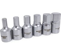 Набор головок-6-гранников Forsage 1/2" для маслосливных пробок 6пр, 8,10,12,14,17,19 на планке F-4063(7360)