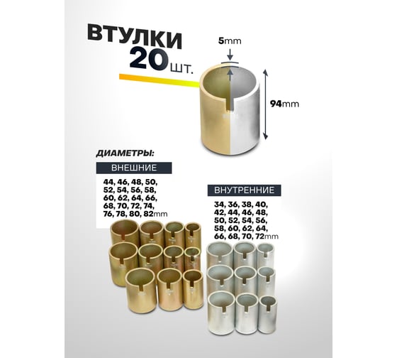 Набор для замены сайлентблоков, втулок и подшипников универсальный Forcekraft 26 предметов FK-933T1(51631)