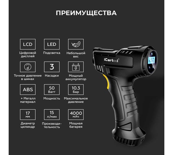 Автомобильный компрессор iCarTool IC-CC3665