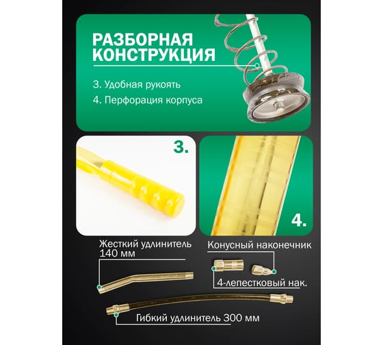 Рычажно-плунжерный шприц нагнетания густой смазки ROCKFORCE 900 мл RF-07043A