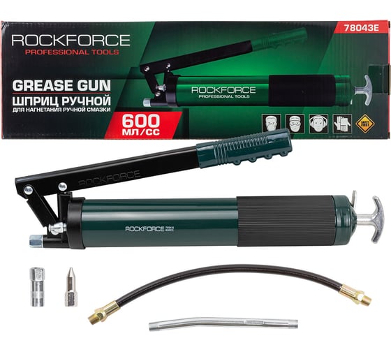 Рычажно-плунжерный шприц для нагнетания густой смазки ROCKFORCE 600 мл RF-78043E(51282) 1
