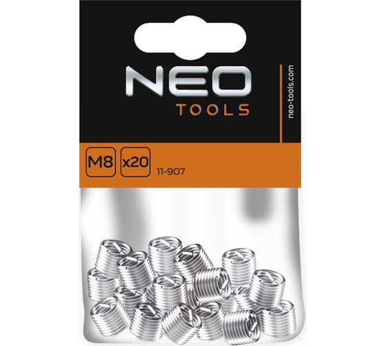 Набор резьбовых вставок M8, 20 штук NEO Tools 11-907