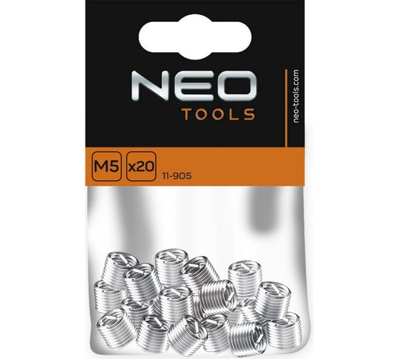 Набор резьбовых вставок M5, 20 штук NEO Tools 11-905
