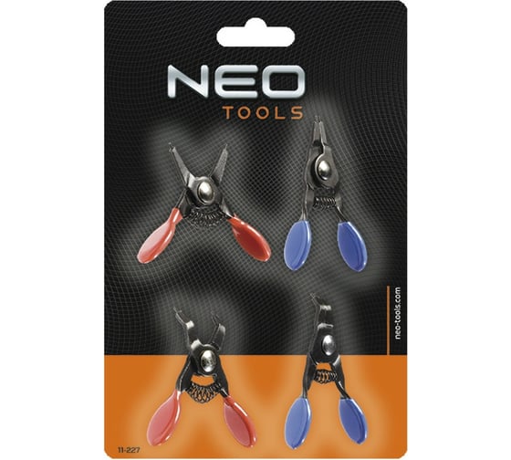 Набор щипцов для стопорных колец, mini NEO Tools 11-227