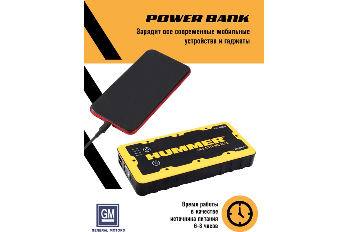 Пусковое устройство power bank led фонарь