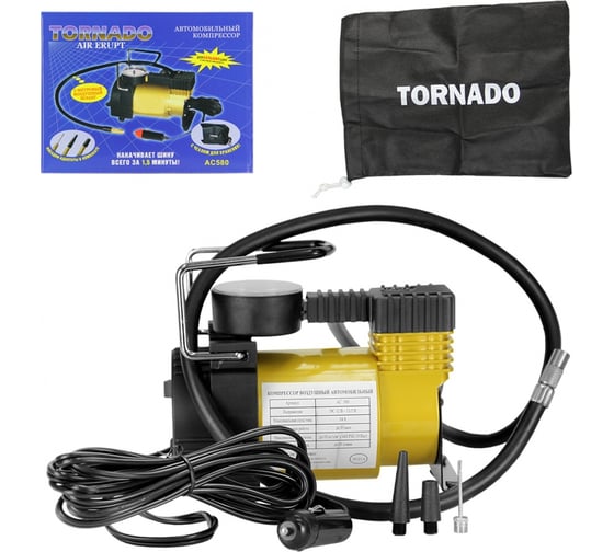Компрессор Nova Bright TORNADO АC-580, 30 л/мин, 150 PSI, 12 В, в мешке, без пенопласта 47555