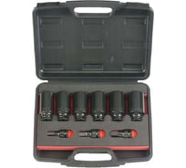 Набор ударных 6-ти гранных головок и головок-бит 9 предметов для ступичных гаек FORCE 40912