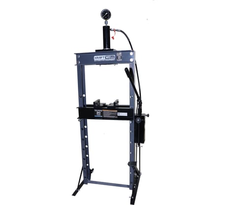 Пресс KraftWell 20 т, с ручным и ножным приводом, серый, гидравлический KRWPR20FN