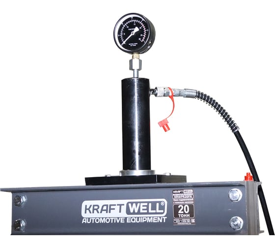 Пресс KraftWell 20 т, с ручным и ножным приводом, серый, гидравлический KRWPR20FN