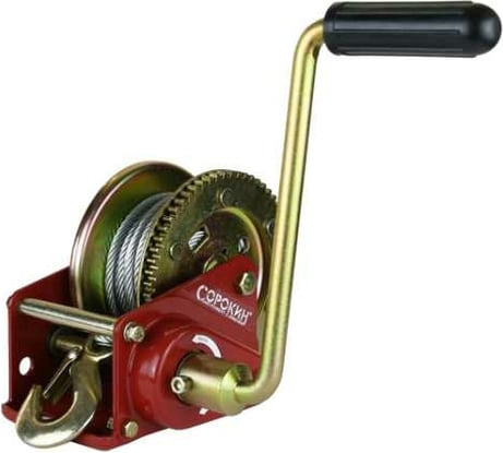 Барабанная лебёдка Сорокин 1 т, 12 м, с червячным приводом 4.9