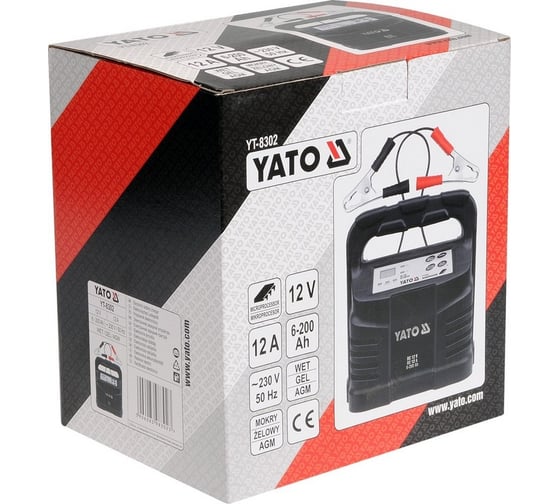 Зарядное устройство YATO 12V, 12А, 6-200Ah YT-8302
