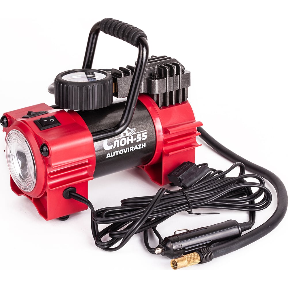 Компрессор для джипов со светодиодным фонарем 12V AUTOVIRAZH СЛОН 55 AV ...
