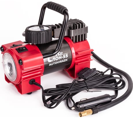 Компрессор для джипов со светодиодным фонарем 12V AUTOVIRAZH СЛОН 55 AV-010222