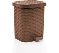 Педальный контейнер для мусора Полимербыт Артлаин 8л (коричневый) 434879000