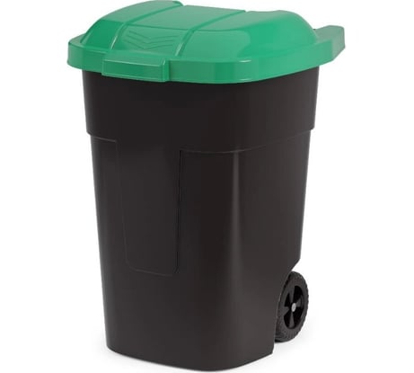 Бак ЗПИ «Альтернатива» для мусора 65л на колесах черно-зеленый М4663