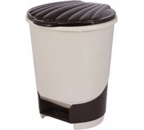 Ведро для мусора ЗПИ «Альтернатива» 18 л, с педалью, слоновая кость М1287