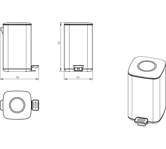 Ведро Savol с микролифтом 12 л java s-888-12l 24524