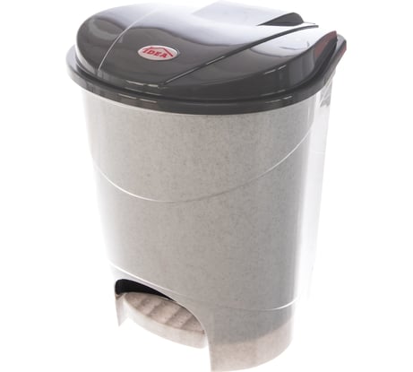 Ведро-контейнер IDEA 11л с крышкой и педалью для мусора 33х20х27 см серое М2891 М 2891 Мраморный 601031