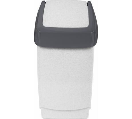 Ведро-контейнер с крышкой для мусора IDEA 15л, Хапс, 46х26х25 см, серое М 2471 600084 М 2471 Мраморный