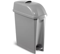 Санитарное ведро TTS ELLE с педалью и ободком для мешка, серое, полипропилен, 17 л 00005481