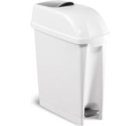 Санитарное ведро TTS ELLE с педалью и ободком для мешка, белое, полипропилен, 17 л 00005480