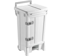 Контейнер TTS OpenUp 90 с педалью, дверью и белой крышкой, полипропилен, 90 л, белый 00005700