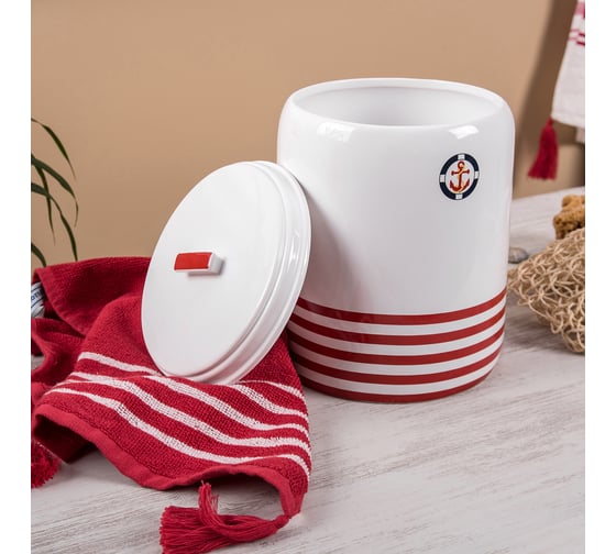 Ведро для мусора Moroshka Maritime red 2.8 л xx006-02