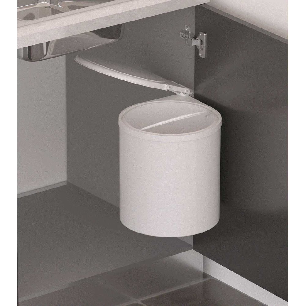 Ведро для мусора ALVEUS ALBIO навесное, круглое, белое, пластик, 11 л ...